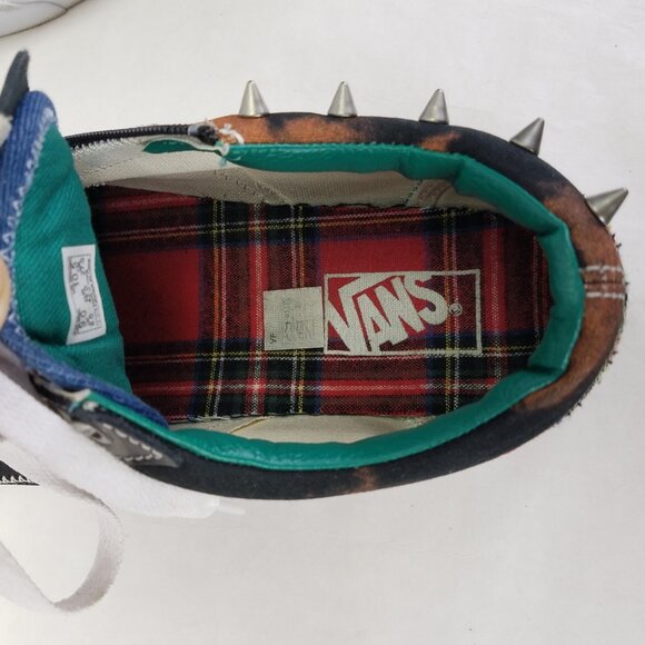 Vans Old Skool Shoes Men's 9 Women's 10.5 Zip Tartan Daze Acid Tie Dye Spikes - Picture 10 of 16